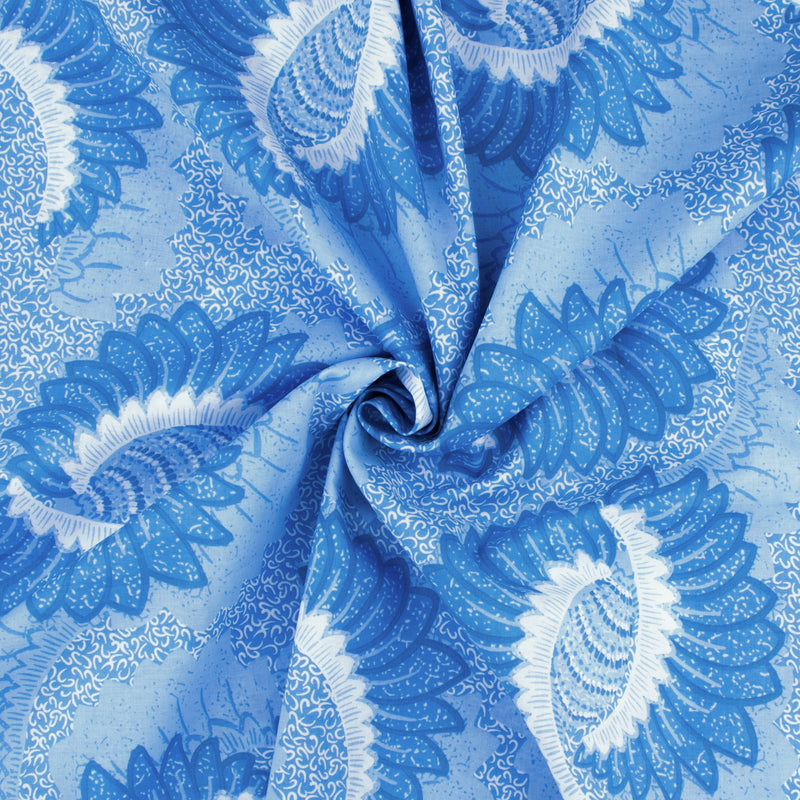 Voile Imprimé - SILVIA - 001 - Bleu Pâle