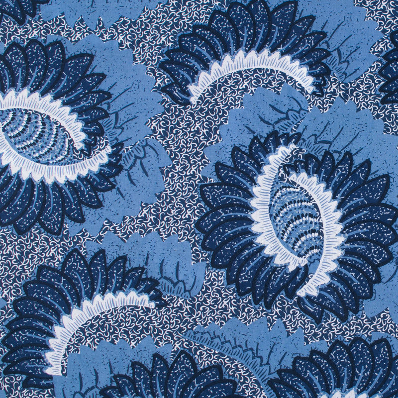 Voile Imprimé - SILVIA - 002 - Bleu