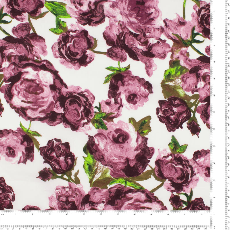 Printed Voile - SILVIA - 017 - Purple