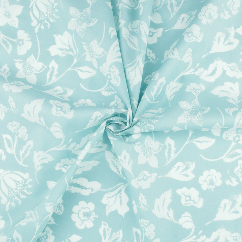 Voile Imprimé - SILVIA - 031 - Bleu Pâle