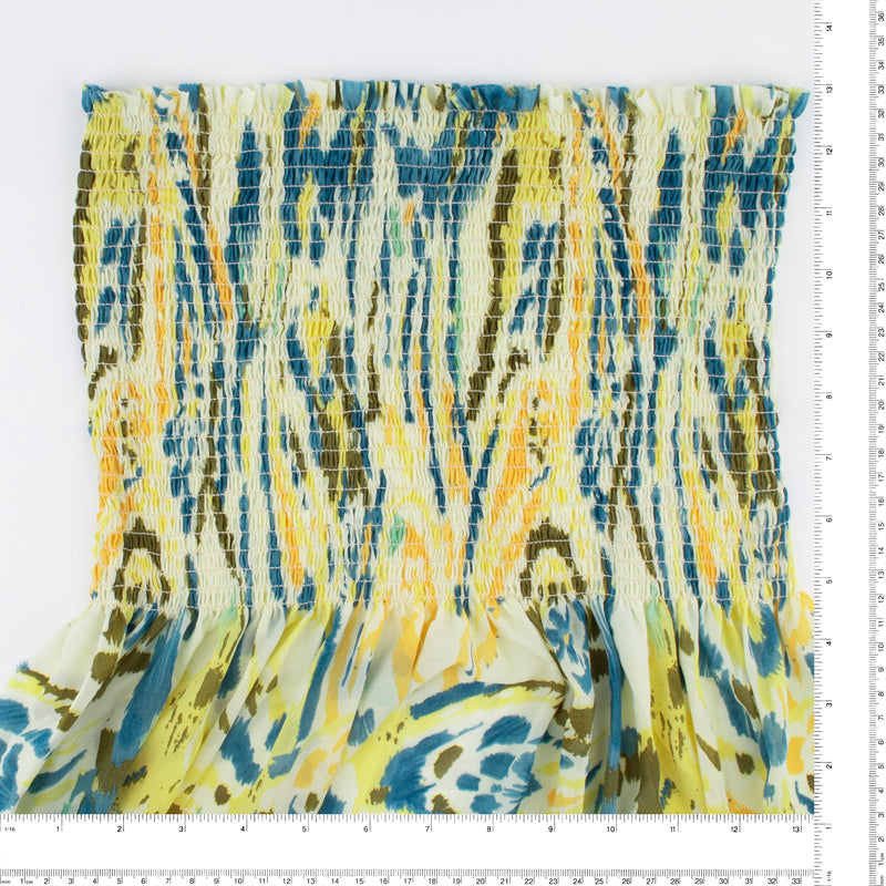 Printed Smocking Polyester - VIOLA - 001 - Light Yellow