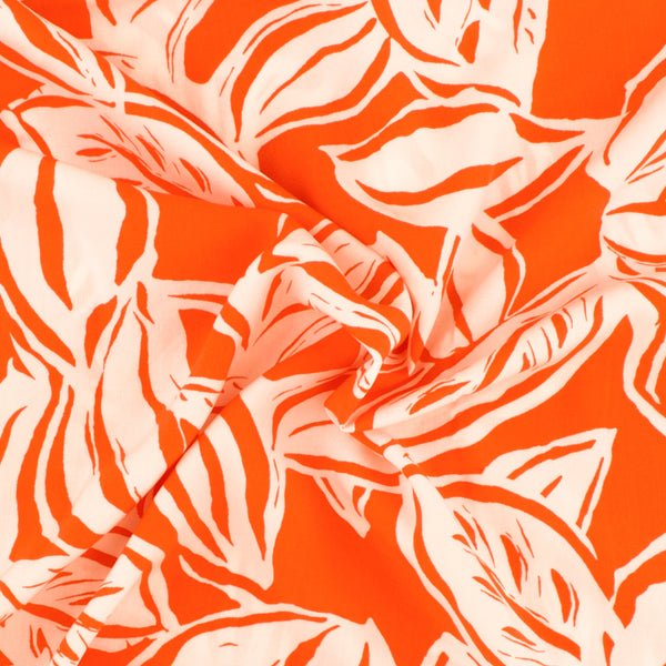 Popeline de Rayonne Imprimée - NATASHA - 009 - Tangerine