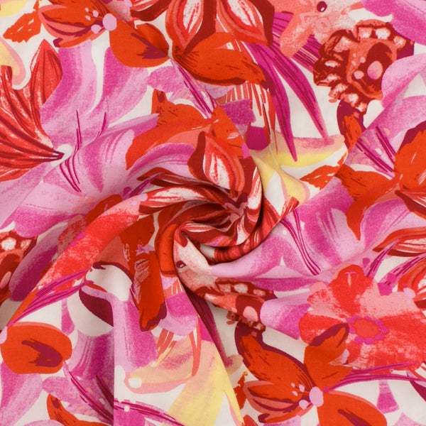 Printed Rayon Poplin - NATASHA - 015 - Pink
