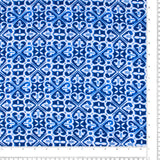 Printed Chiffon Yoryu - NAOMI - 004 - White & blue