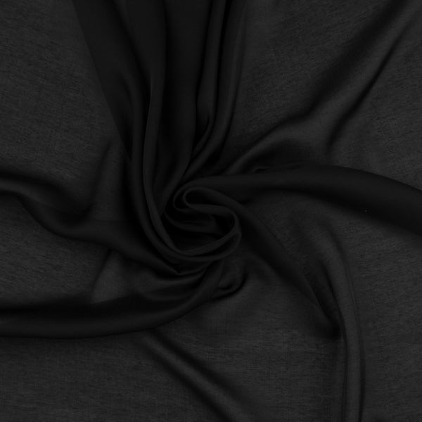 Solid Faux Silk - BRIANA - 007 - Black
