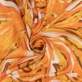 Printed Faux Silk - BRIANA - 008 - Tangerine