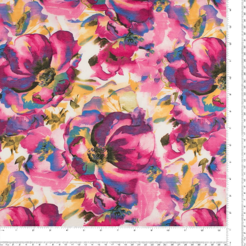 Printed Faux Silk - BRIANA - 011 - Pink