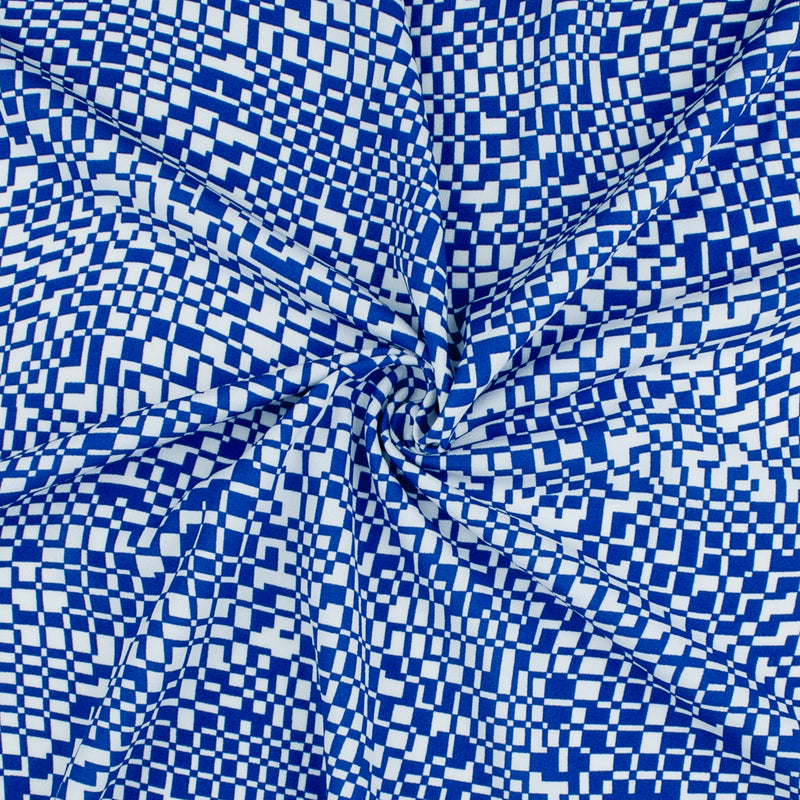 Tricot Crêpe Imprimé - TRICIA - 001 - Bleu