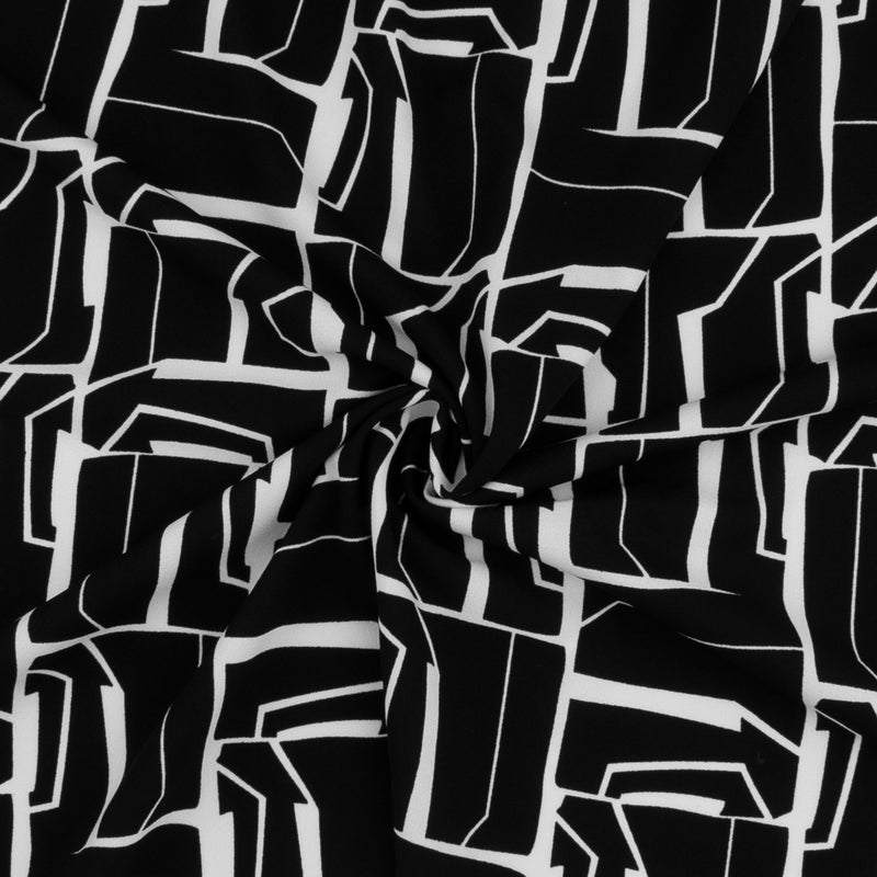 Printed Crepe Knit - TRICIA - 005 - Black