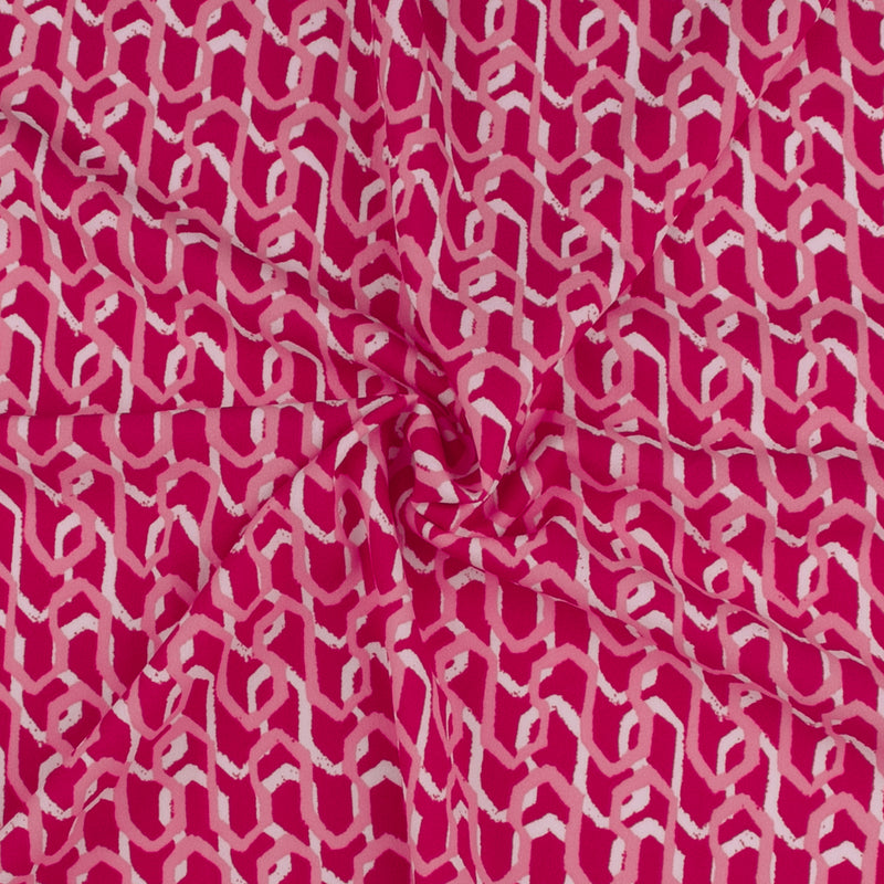 Tricot Crêpe Imprimé - TRICIA - 009 - Rose