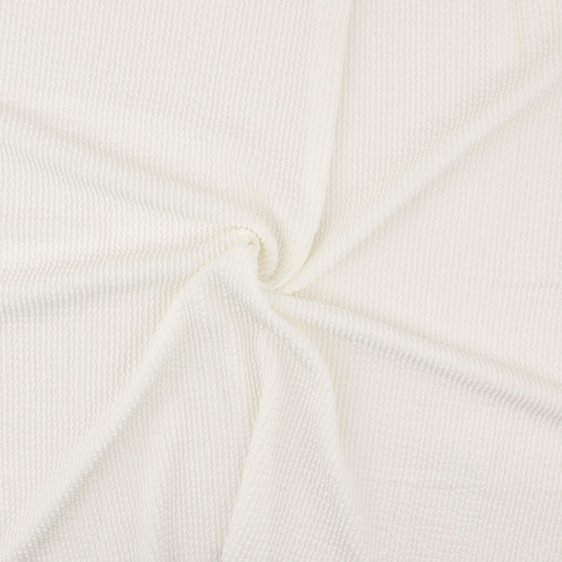 Crinkled Rib Knit - RIBBY - White