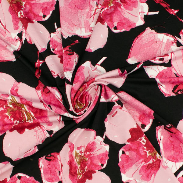 Printed Knit - BOLD - 005 - Black & Pink