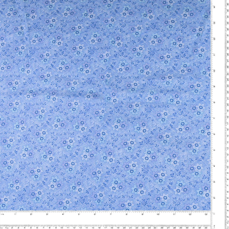Printed Cotton - NATURE'S AFFAIR - 003 - Blue