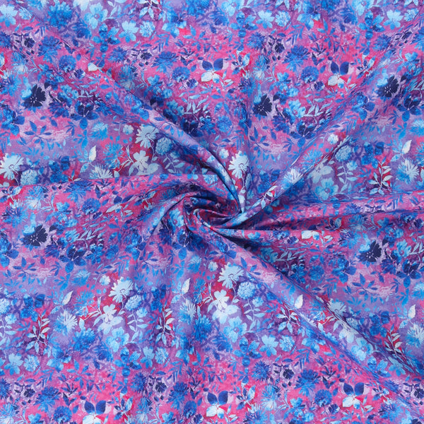 Printed Cotton - CHANTAL - 001 - Pink & Blue