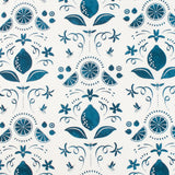 Printed Cotton - LEMONY BEE - 007 - Teal and White