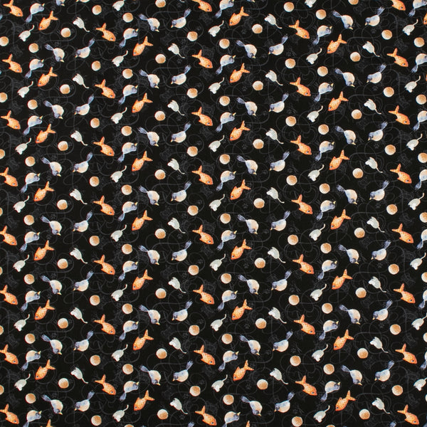 Printed Cotton - QUILTED KITTIES - 004 - Black
