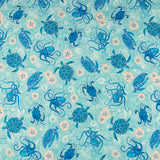 Printed Cotton - M'OCEAN - 001 - Aqua