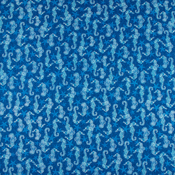 Coton Imprimé - <M'OCEAN> - 006 - Bleu