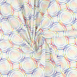 Digital Printed Cotton - CREATIVE RAINBOW - 006 - White