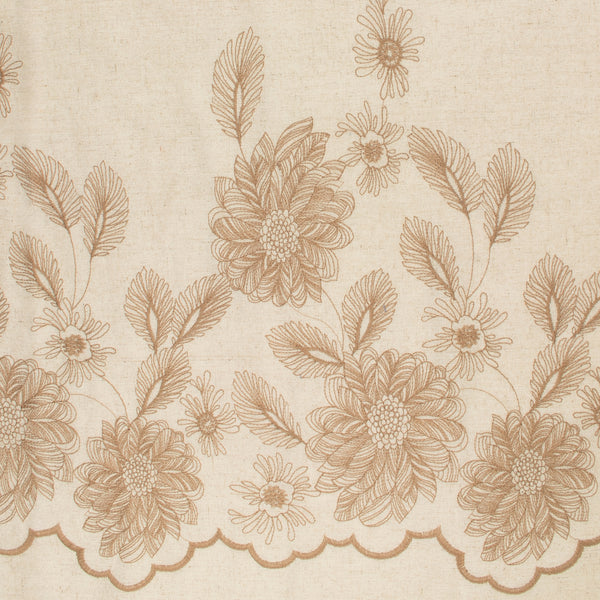 Embroidered Rayon Linen - 001 - Natural & Sand