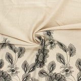 Embroidered Rayon Linen - 002 - Natural & Black
