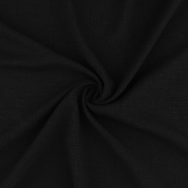 Solid Linen Look - CAROL - 008 - Black