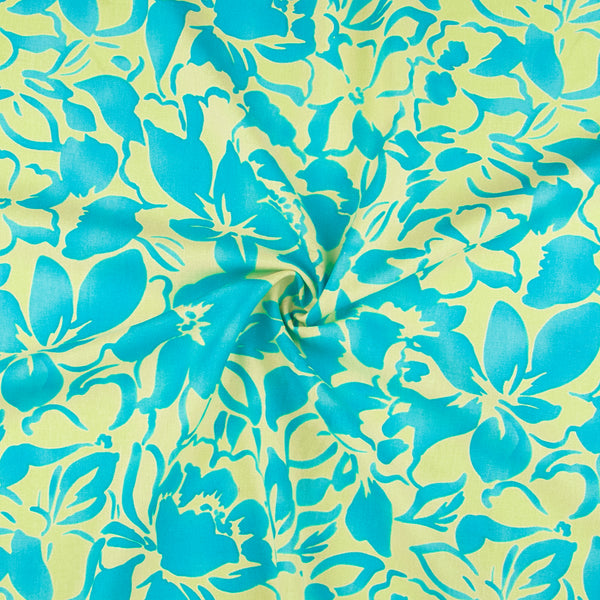 Printed Rayon & Linen - TOBAGO - 013 - Turquoise