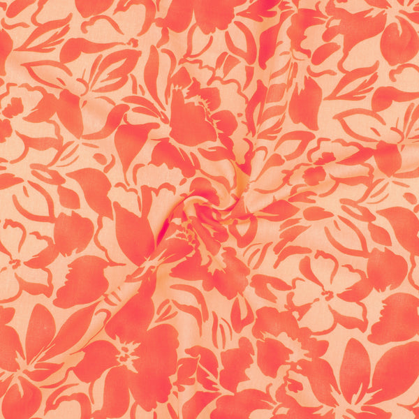 Printed Rayon & Linen - TOBAGO - 015 - Tangerine