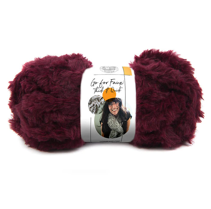1 Skein) Lion Brand Yarn Go for Faux Bulky Yarn, Chinchilla