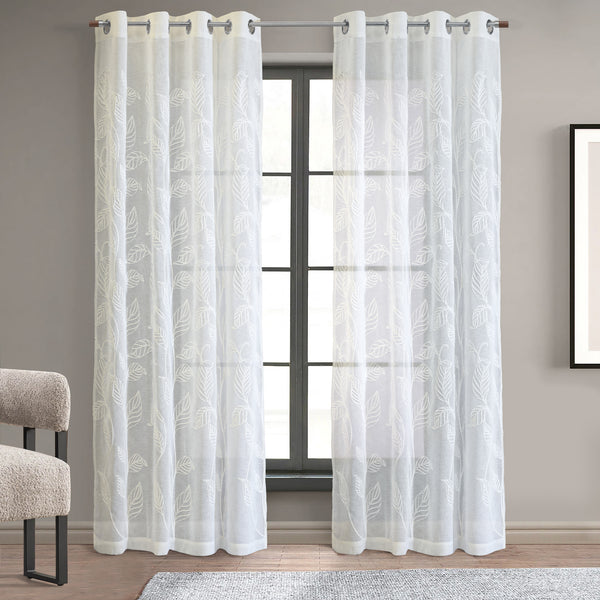 Grommet curtain panel - Renata - White