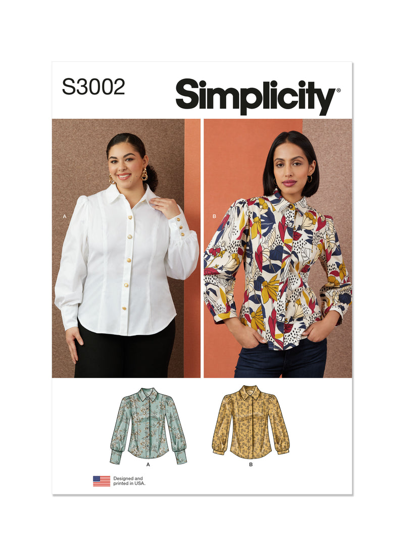 Simplicity S3002 - MISSES' AND WOMEN'S BLOUSES