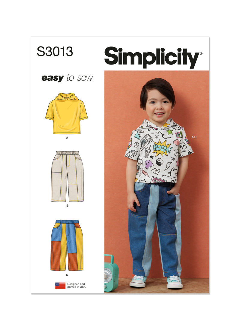 Simplicity S3013 - TODDLERS' HOODED T-SHIRT AND JEANS