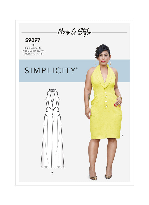 Simplicity S9097 Robe et Combinaison par Mimi G Style pour Dames