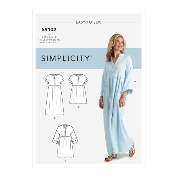 Simplicity S9102 Caftan et Robes pour Dames