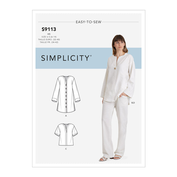 Simplicity S9113 Tunique, Haut et Pantalon pour Dames