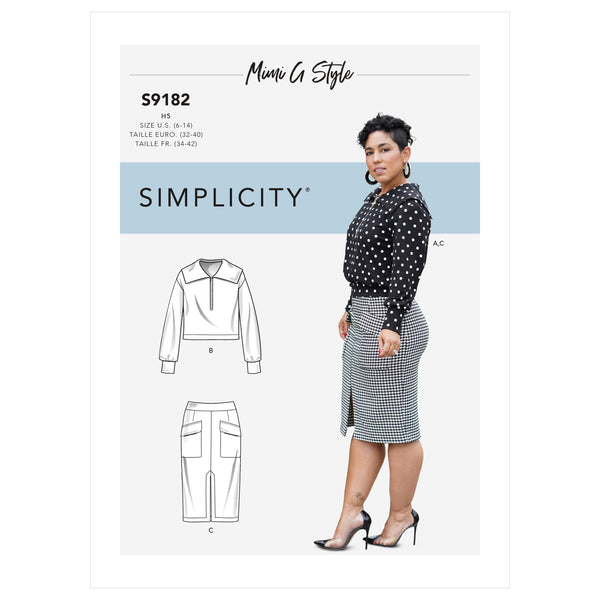 Simplicity S9182 Haut Tricoté et Jupe par Mimi G Style pour Dames