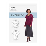 Simplicity S9189 Misses' Knit Wrap Jacket (XS-S-M-L-XL-XXL)