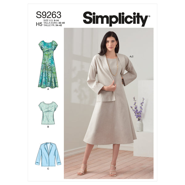 Simplicity S9263 Misses' Dress, Jacket & Top