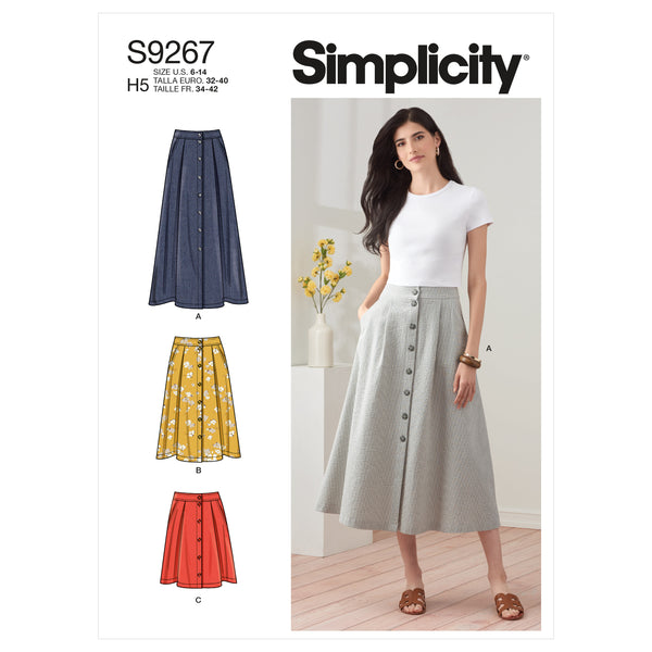 Simplicity S9267 Jupe pour Dames en Trois Longueurs
