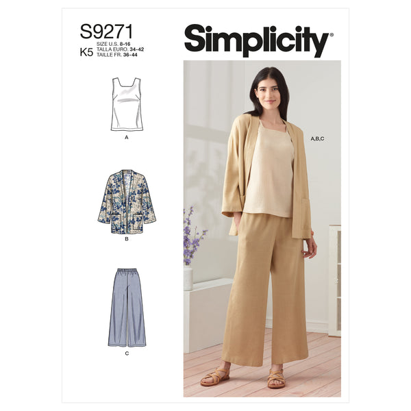 Simplicity S9271 Misses' Jacket, Top & Pants