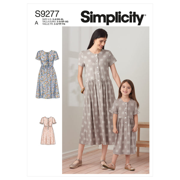 Simplicity S9277 Misses' & Children's Dresses (3-4-5-6-7-8)
