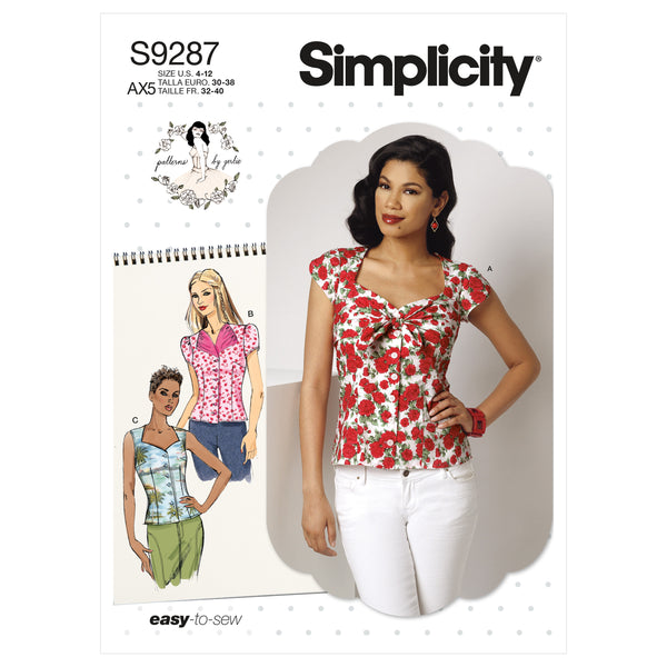 Simplicity S9287 Blouses avec Encolure en Cur pour Dames