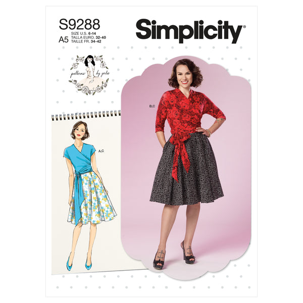 Simplicity S9288 Misses' Wrap Top & Flared Skirt