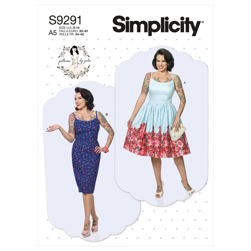 Simplicity S9291 Misses' Princess Seam Dresses with Straight or