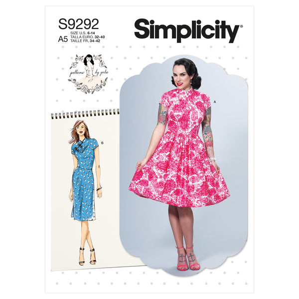 Simplicity S9292 Robes pour Dames avec Col Mandarin et Options de Jupe