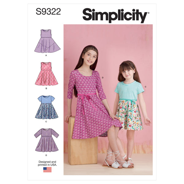 Simplicity S9322 Robes Pullover pour Enfants et Filles