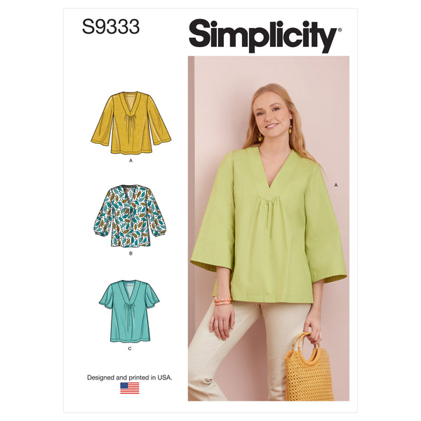 Simplicity S9333 Misses' Top with Sleeve Variations