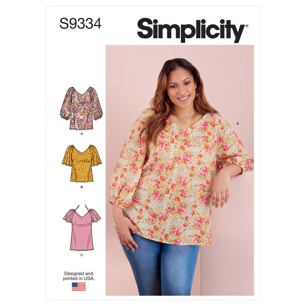 Simplicity S9334 Misses' & Women's Tops in Two Lengths