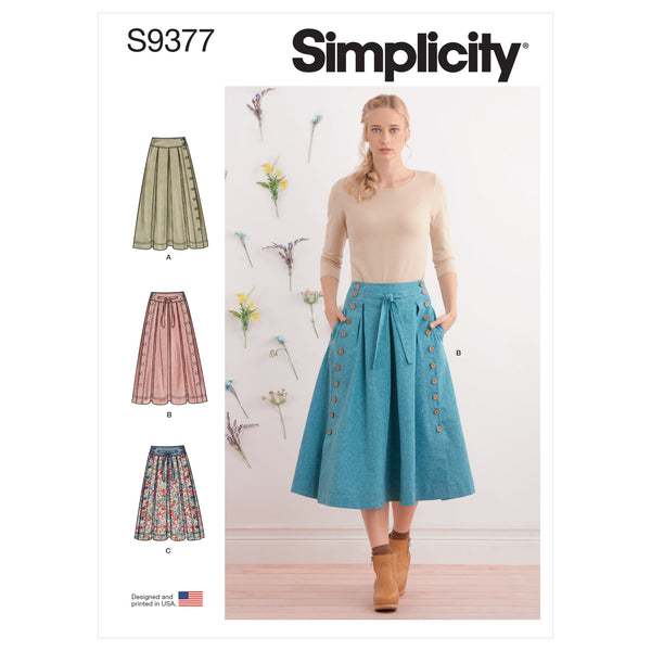 Simplicity S9377 Misses' Flared Skirts in Two Lengths