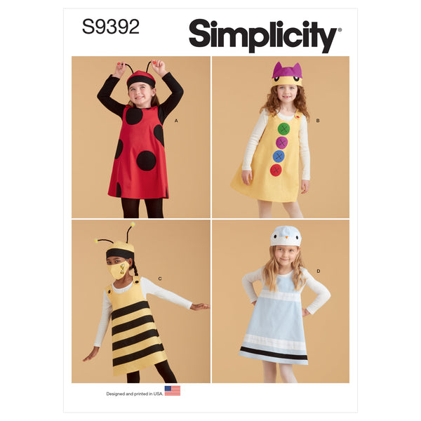 Simplicity S9392 Salopettes, Chapeaux et Masques pour Enfants (2-3-4-5-6-6X)